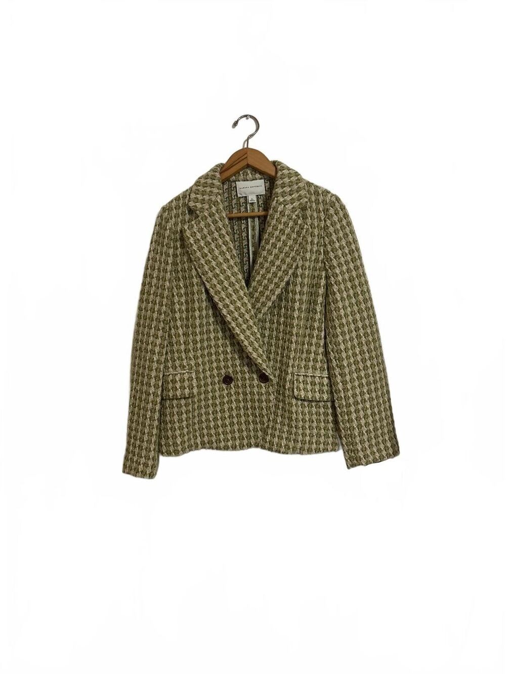Vintage Banana Republic Women's Size XL Double Breasted Tweed Blazer Jacket